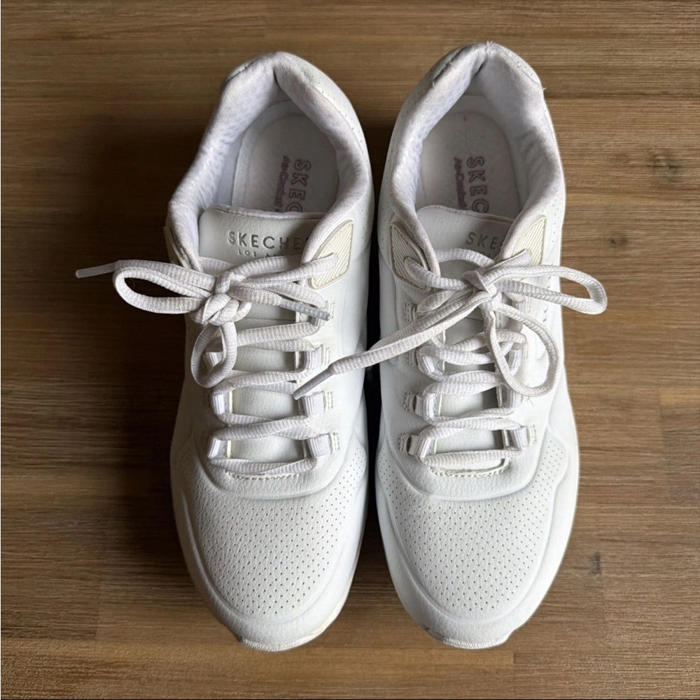 Skechers Shoes Womens 9 Uno 2 Air Around You Sneakers White Lace Up Low 155543 - Picture 6 of 11